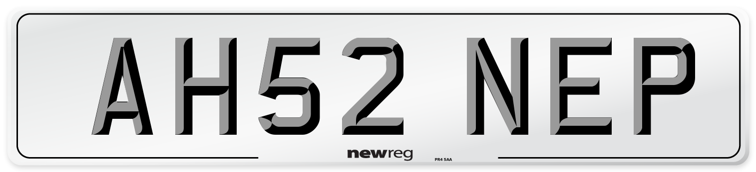 AH52 NEP Number Plate from New Reg